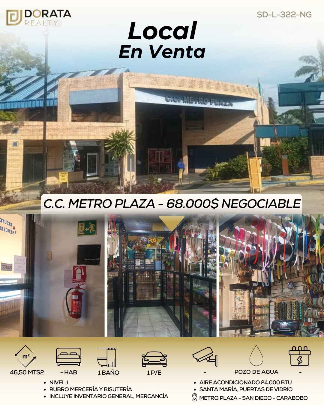 Venta de Local Metroplaza incluye Mobiliario y Inventario